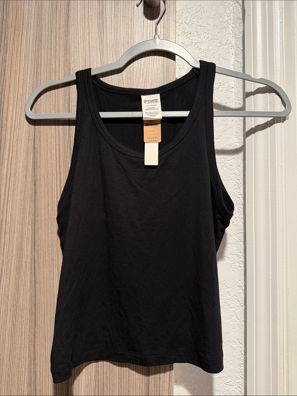 PINK Victoria's Secret Black Scoop Neck Tank